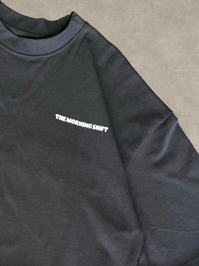 Check On Your People tee in charcoal